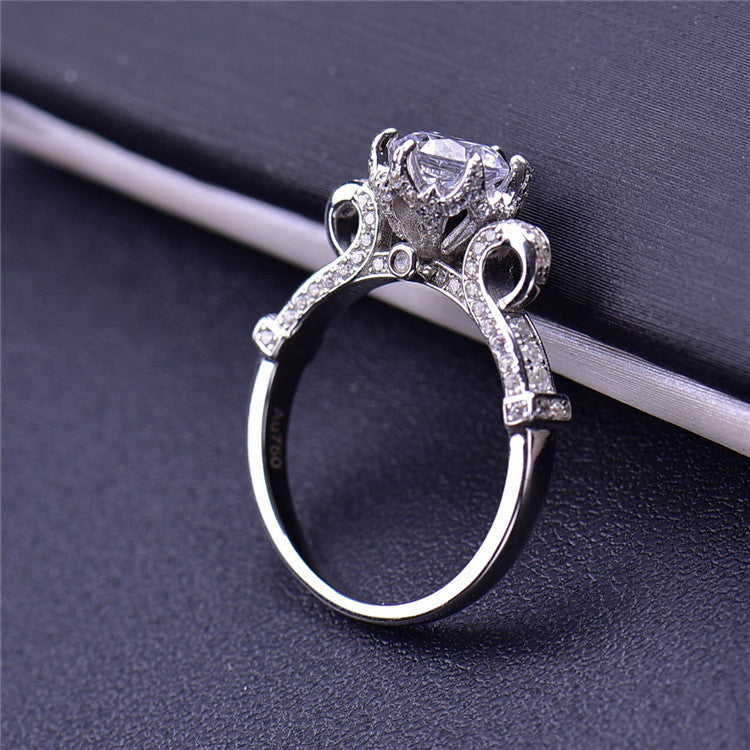 MOISSANITE ENGAGEMENT RING, ROUND CUT 1.00CT, CLASSIC FOUR CLAW SETTING,Synthetic diamonds