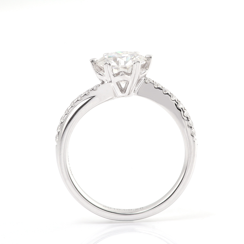 10K-18K , Classic 6-Prong Solitaire Round Moissanite Ring